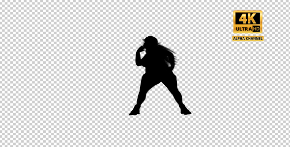 Overweight Woman Dancing Silhouette-2