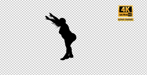 Overweight Woman Dancing Silhouette-3