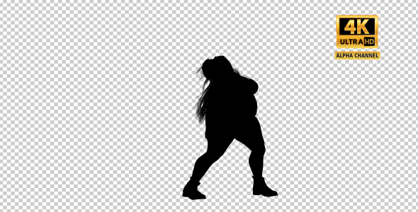 Overweight Woman Dancing Silhouette-4