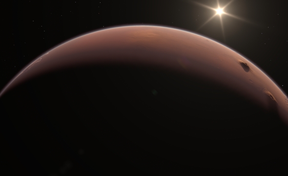 Sunrise On Mars. View From Space