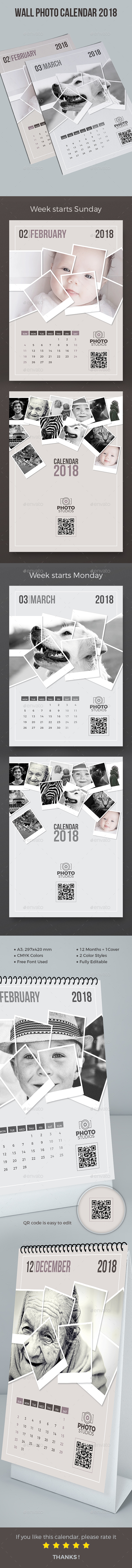 Wall Photo Calendar 2018