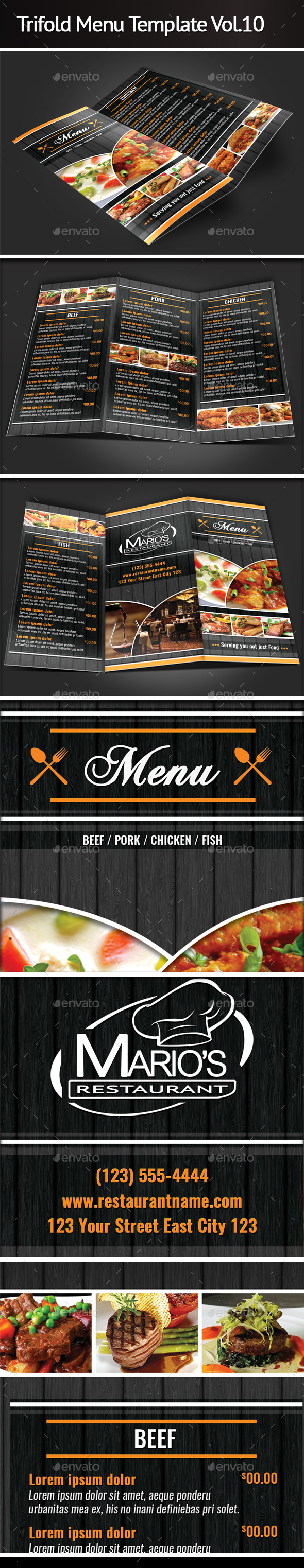 Trifold Menu Template Vol.10 - Restaurant Flyers