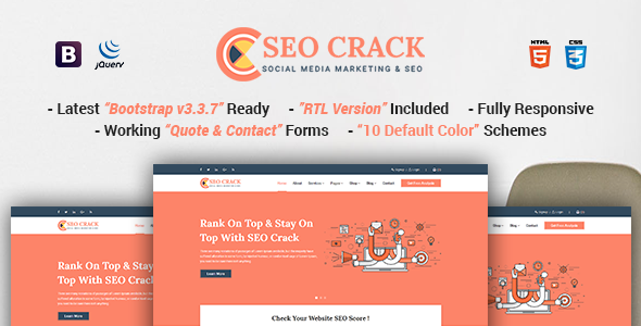 SEOCrack | Responsive SEO and SMM HTML5 Template