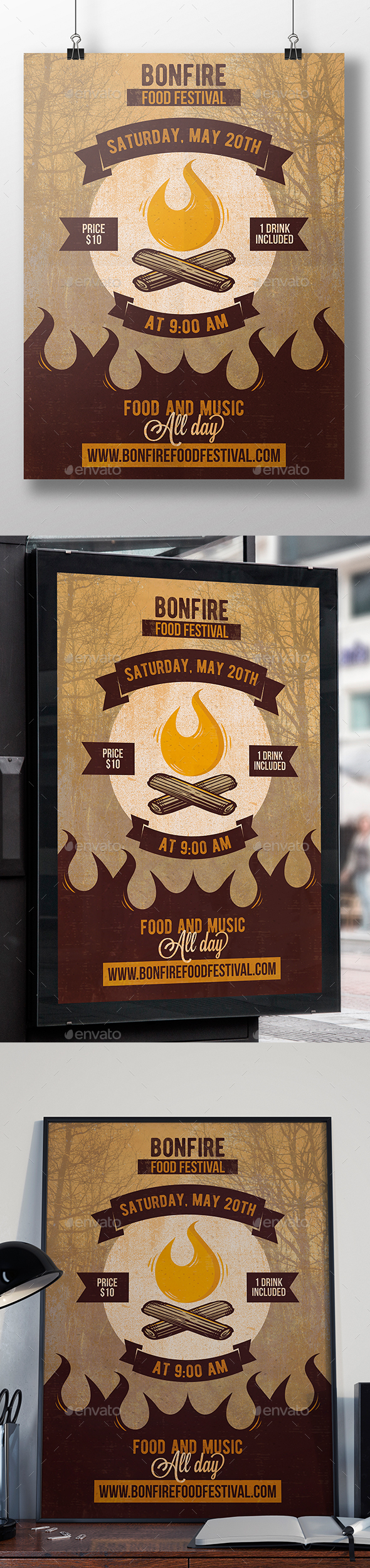 Bonfire Party Flyer Template - Events Flyers