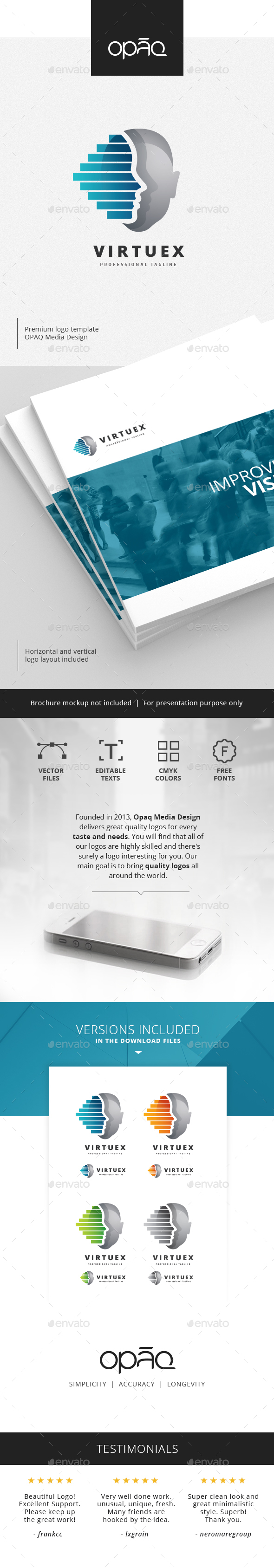 Double Virtual Human Face Logo - Humans Logo Templates