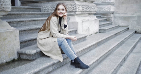 Female Posing on Stairs alt