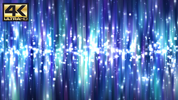 Abstract Dark Blue Square Particles Glitter Polar Lights Background 4K