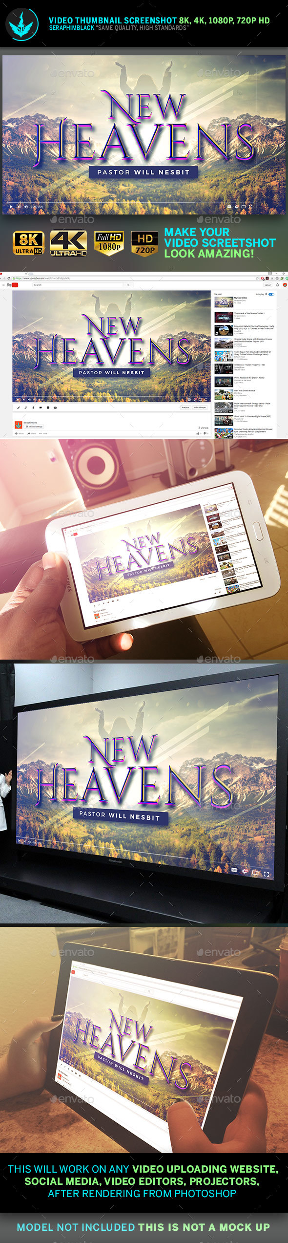 New Heavens YouTube Video Thumbnail Screenshot Template - YouTube Social Media