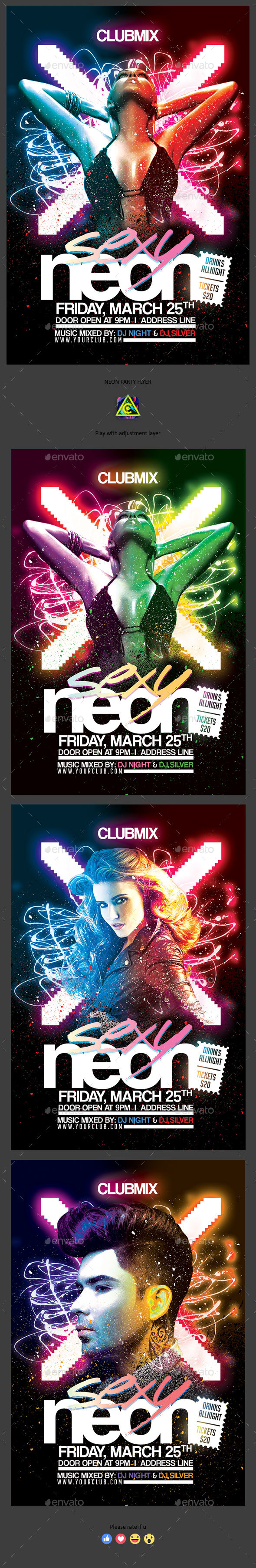 Sexy Neon Flyer - Clubs & Parties Events