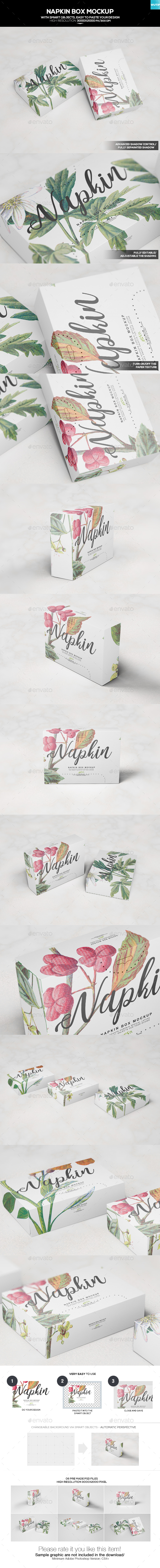 Download Napkin Box Mockup by Wutip | GraphicRiver