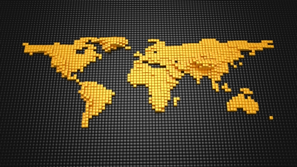 Cubes Form A Relief Map Of The Earth