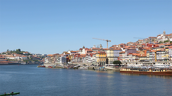 Porto City at Clear Sunny Day
