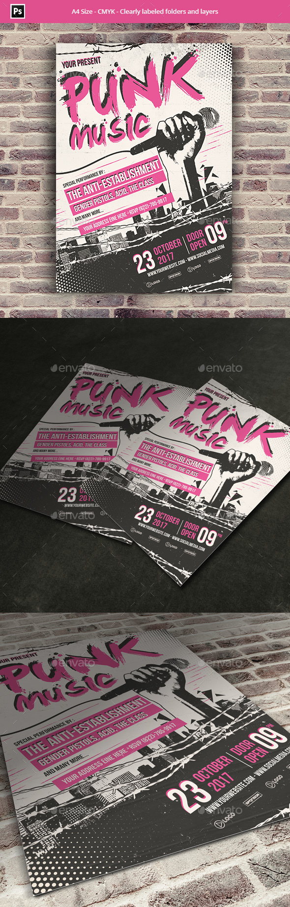 Punk Music Concert Flyer Template - Concerts Events