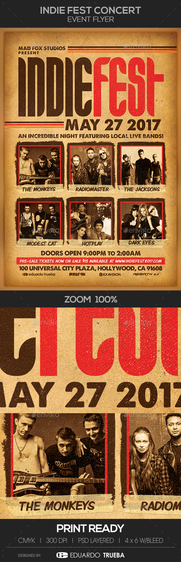 Indie Fest Concert Event Flyer - Events Flyers