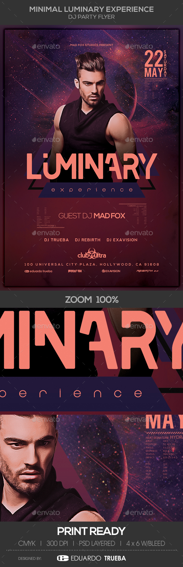 Minimal Luminary Experience Dj Party Flyer - Clubs & Parties Events