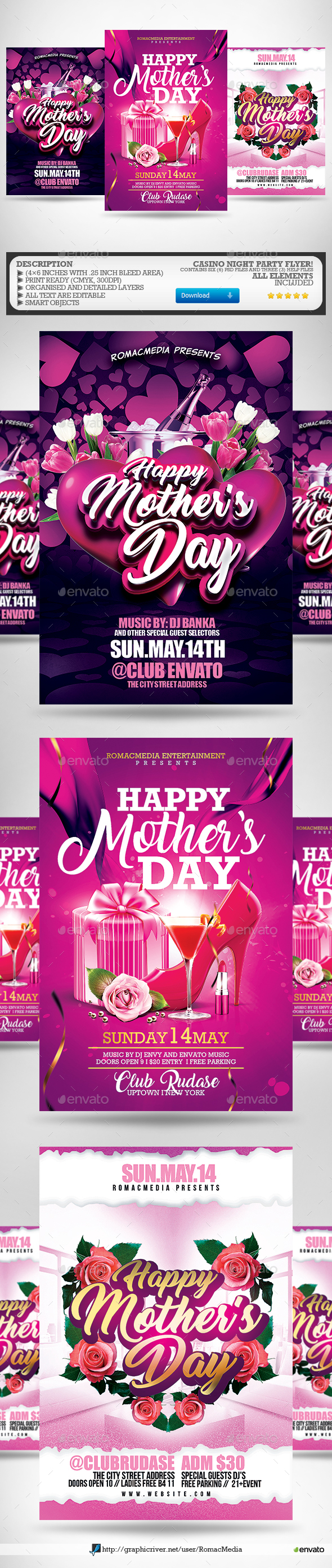 Mothers Day Flyer Bundle - Clubs & Parties Events