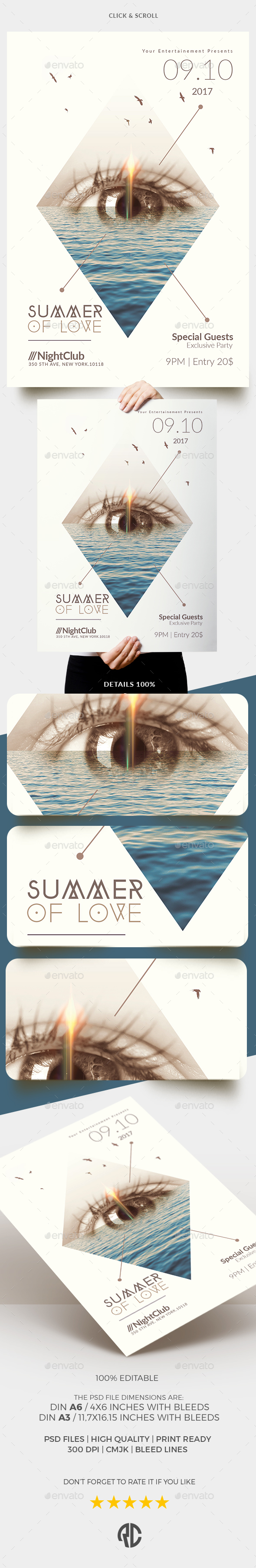 Minimalist Summer of Love | Templates - Events Flyers