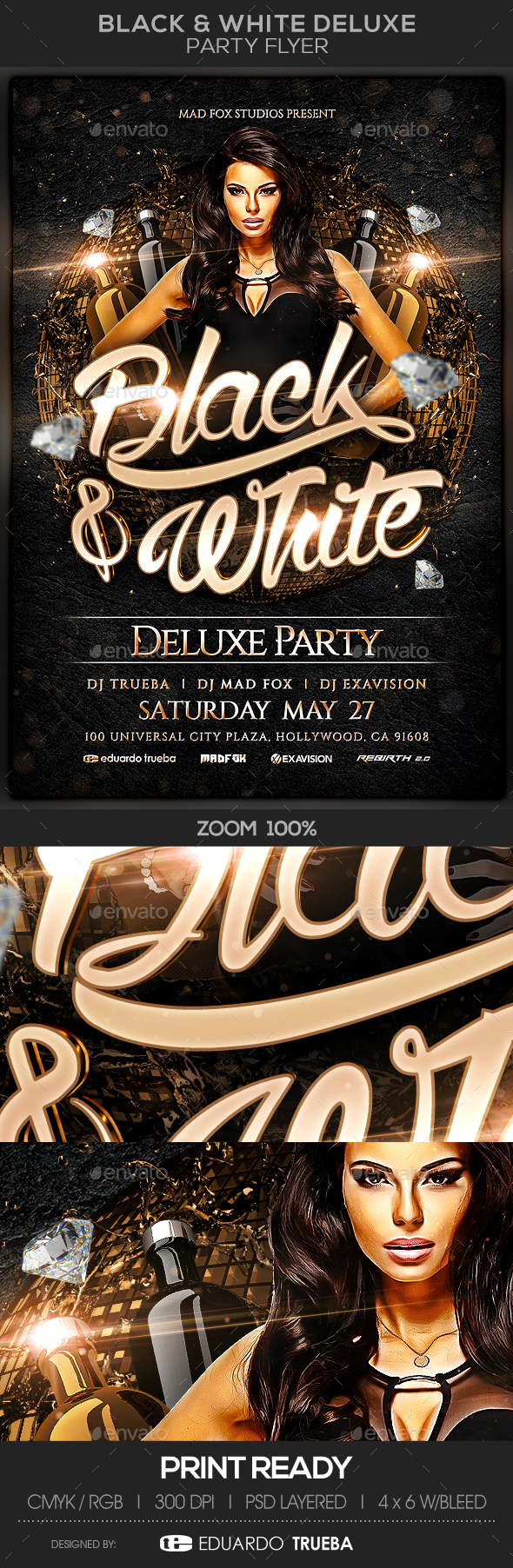 Black & White Deluxe Party Flyer - Clubs & Parties Events