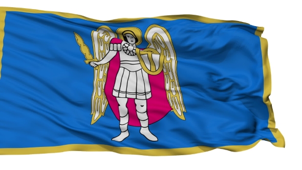 Kiev City Isolated Waving Flag alt