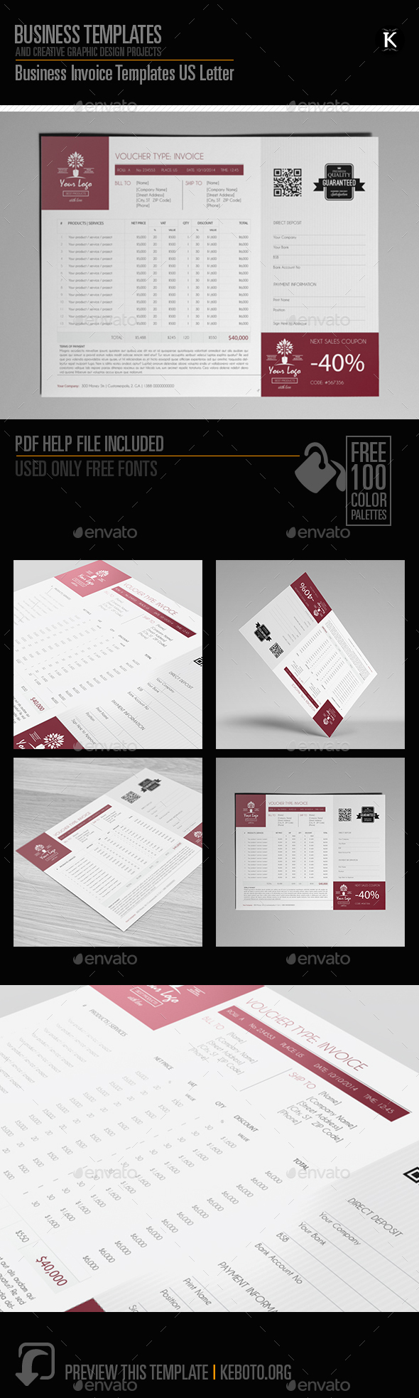 Business Invoice Templates US Letter Business Invoice Templates US Letter