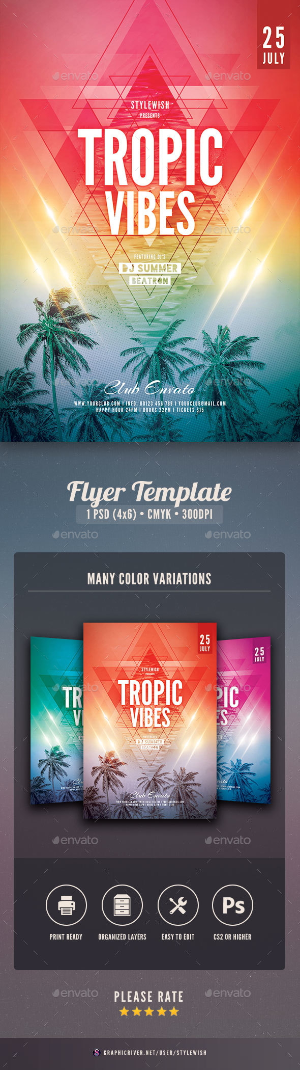 Tropic Vibes Flyer - Clubs & Parties Events