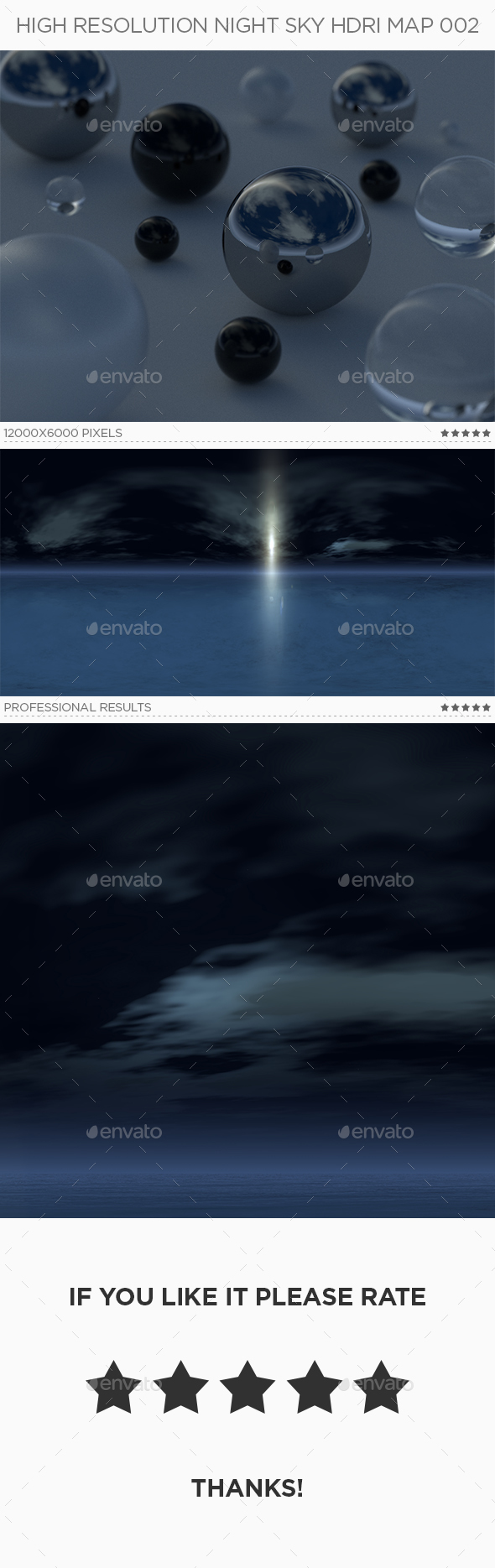 High Resolution Night Sky HDRi Map 002 - 3DOcean Item for Sale