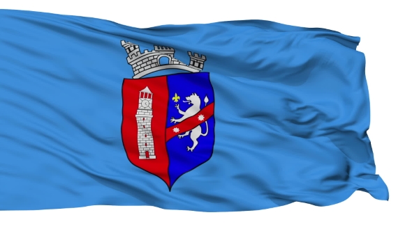Tirana City Isolated Waving Flag alt