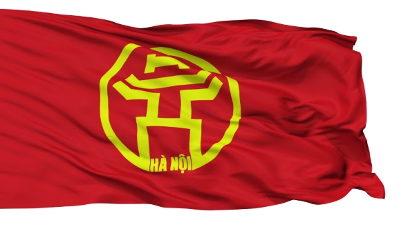 Hanoi City Isolated Waving Flag alt