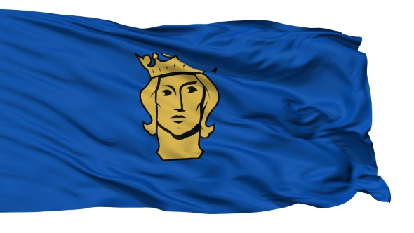 Stockholm City Isolated Waving Flag alt