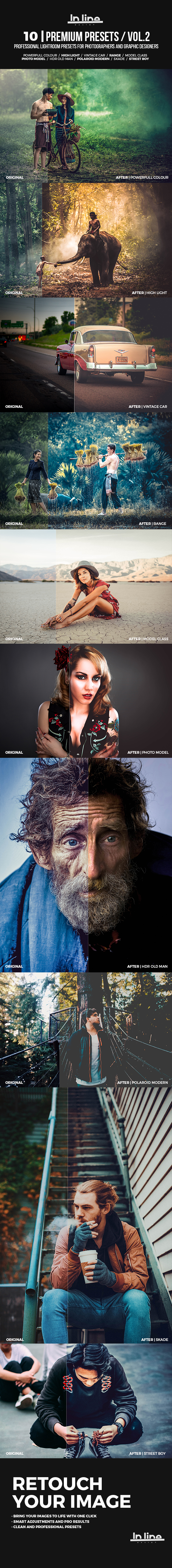 10 Premium Lightroom Presets / Vol.2 - Lightroom Presets Add-ons