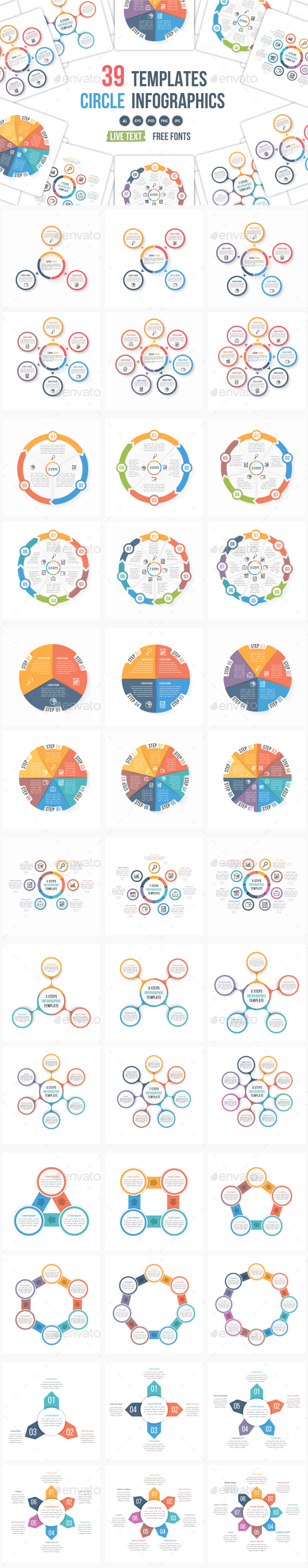 39 Circle Infographic Templates Bundle - Infographics