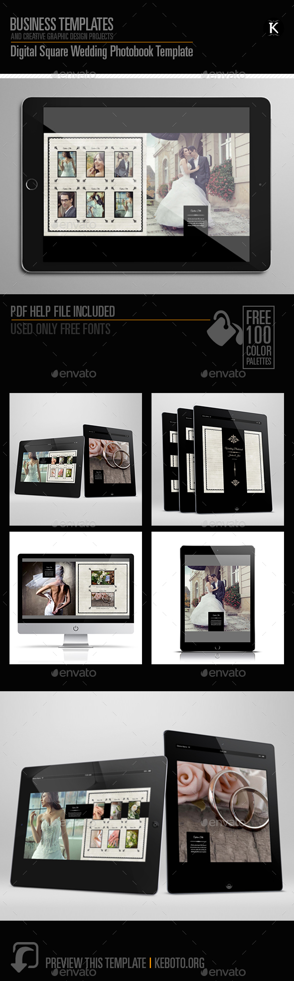 Digital Square Wedding Photobook Template - ePublishing