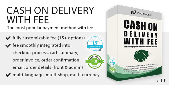 Cash On Delivery With Fee for Prestashop - CodeCanyon Item for Sale