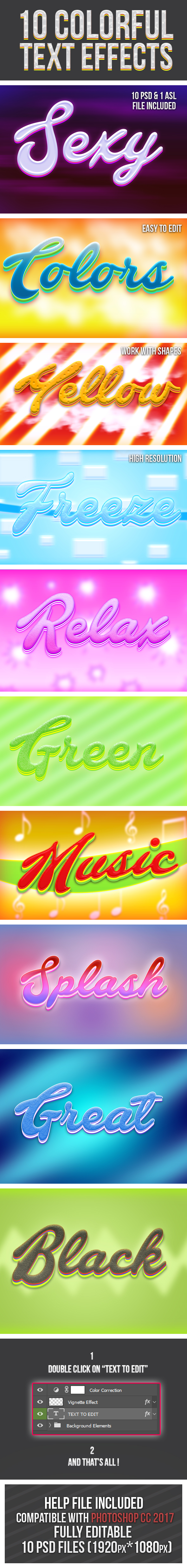 Colorful Text Effects - Photo Effects Actions