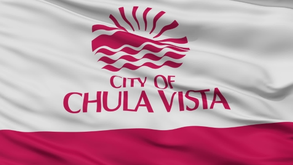 Waving National Flag of Chulavista City, California
