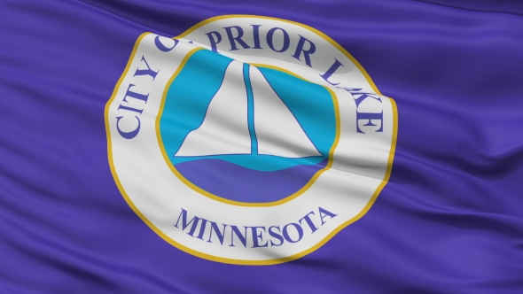 Waving National Flag of Prior Lake City, Minnesota alt