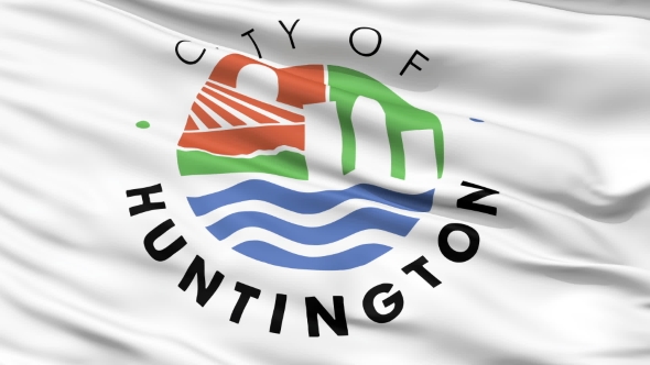 Waving National Flag of Huntington City, West Virginia