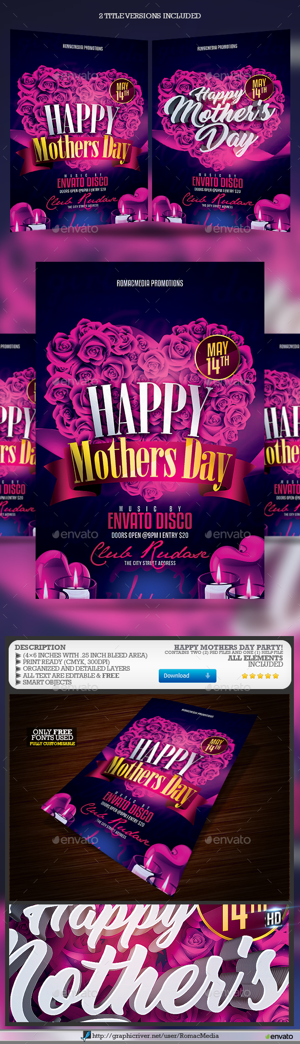 Happy Mothers Day Flyer - Clubs & Parties Events