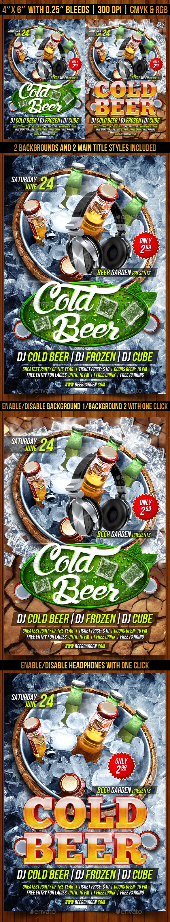 Cold Beer Flyer Template - Clubs & Parties Events