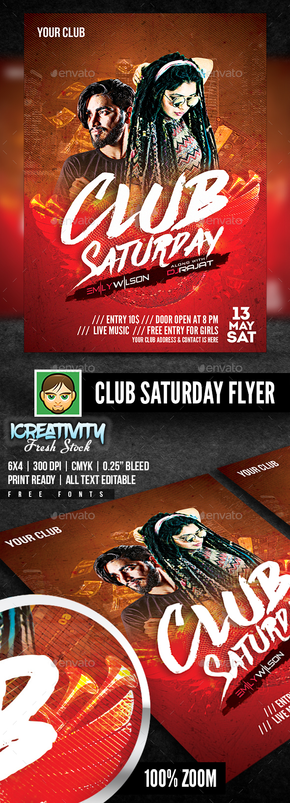 Club Saturday Flyer - Flyers Print Templates