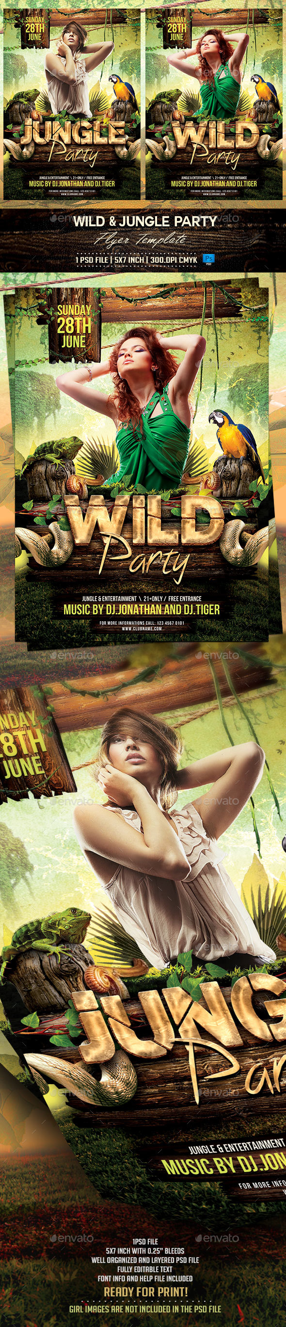 Jungle and Wild Flyer Template - Flyers Print Templates
