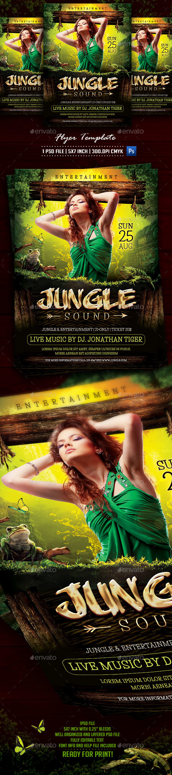 Jungle Sound Flyer Template - Flyers Print Templates