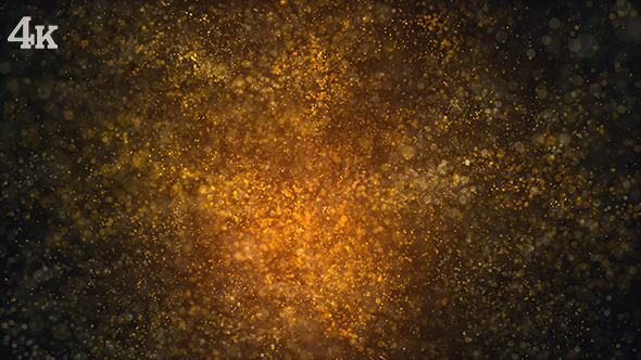Golden Particles and Bokehs Background