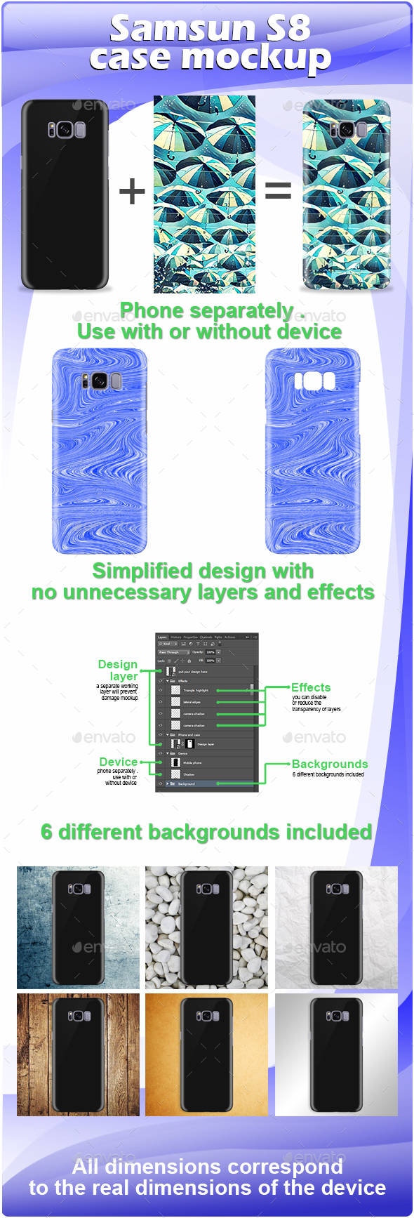 Galaxy S8 Case Mockup - Miscellaneous Print