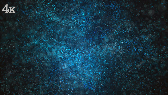Blue Particles and Bokehs Background