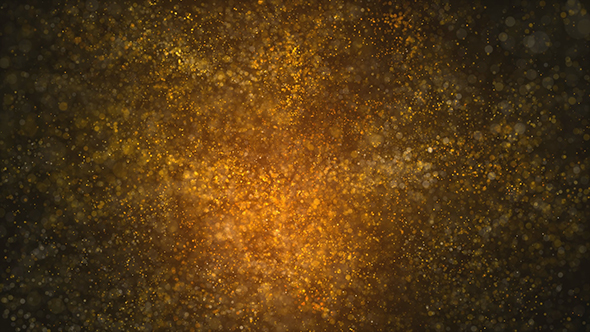 Golden Particles and Bokehs Background