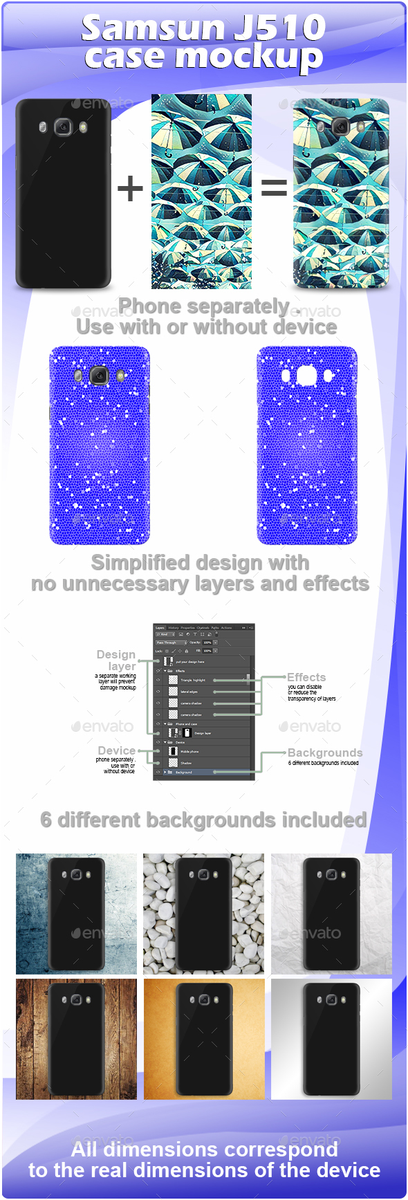 Galaxy J5 2016 (J510) Case Mockup - Miscellaneous Print