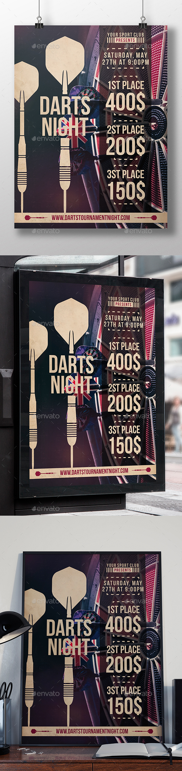 Darts Night Flyer Template - Sports Events