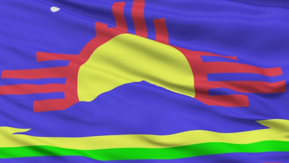 Waving National Flag of Roswell City