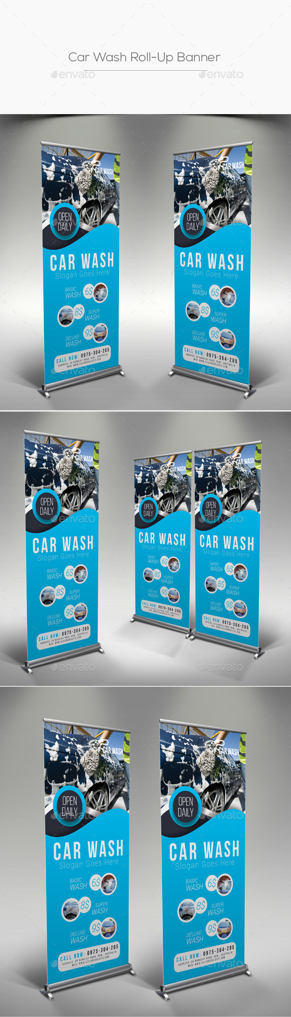 Car Wash Roll-Up Banner - Signage Print Templates